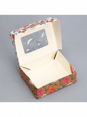Коробка кондитерская 10 х8 х3,5 см Крафт под конфеты сырники 1/5