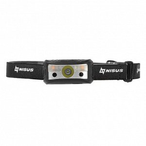 Фонарь налобный (N-HL05-M) NISUS PRO [65×31×39мм, IP44, 120LM, 14500/800 мАч, Type-C,48 г]