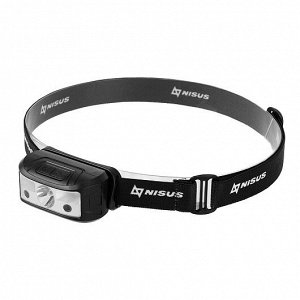 Фонарь налобный (N-HL05-M) NISUS PRO [65×31×39мм, IP44, 120LM, 14500/800 мАч, Type-C,48 г]