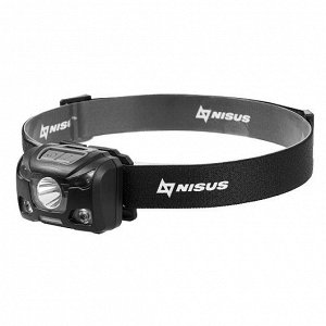 Фонарь налобный (N-HL78) NISUS PRO [60×45×38мм, IP44, 250LM, 5 Вт, 1200 мАч, Type-C, 79 г]