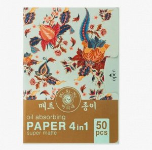 Салфетки, для лица Матирующие салфетки для лица 4 в 1 50 шт SUPER MATTE, Mi-Ri-Ne, Китай, 5 г