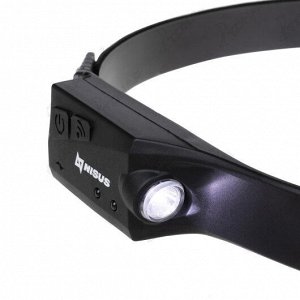 Фонарь налобный сенсорный (N-FN-HL65) NISUS PRO [300×33×20мм, LED-120 LM, COB-340 LM, IPX4, 1200 мАч, USB, 70г]