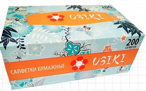 Бумажные салфетки USIKI 2х слойные, 250шт