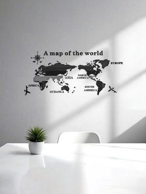 Набор наклеек интерьерных TAKE IT EASY «Карта мира», зеркальные, декор настенный, панно, 105x230 см