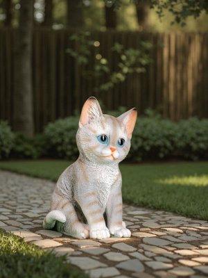 Садовая фигура "Полосатый Котёнок" 14x12x20см