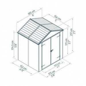 Хоз.блок RUBICON SHED 6X5 DARK GREY