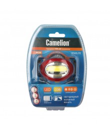 Фонарь  Camelion LED 5382 (фонарь налобн., черн, COB , 4реж., 3хLP03 в компл., пласт, откр. блист.)