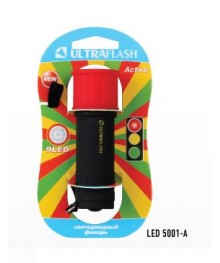Фонарь  Ultra Flash  LED 15001-А(3ХR03 светофор,красный с черным,9 LED,пластик) уп.6шт.