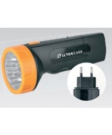 Фонарь  Ultra Flash  LED 3829 (фонарь акку 220В, черн/желт, 9LED ,SLA, пласт, коробка)