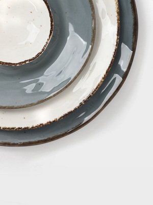 Тарелка Magistro Alpine Frost, d=27.4 см, фарфор, серо-голубой