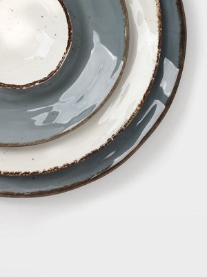 Тарелка глубокая Magistro Alpine Frost, 350 мл, d=23 см, фарфор, серо-голубой