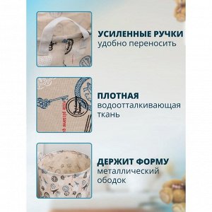 Корзина для белья Доляна «Париж», текстильная, 35x35x60 см