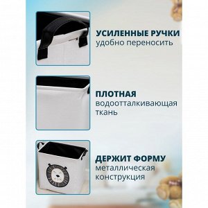 Корзина бельевая текстильная Доляна «Тигра», с ручками, 38x27x37 см