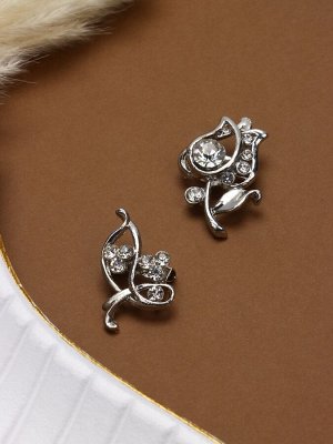 Брошь «Цветочный вальс» мини, форма МИКС, белая в серебре