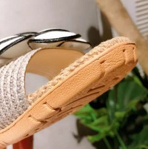 Льняные домашние дышащие тапочки с декором, серый