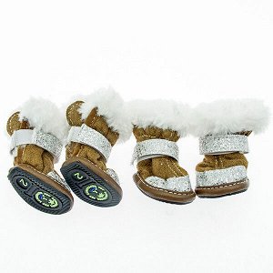 Ботинки замша искусст. мех, коричневый, р.3, 4,2х5,8см, Jack&King