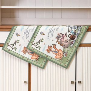 Набор полотенец 2 шт "Пальчики оближешь", 40x60 см, 100% хлопок, 1 шт.