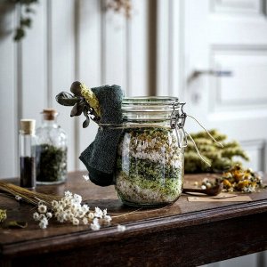 KORKEN, Банка с крышкой из прозрачного стекла, 1 л