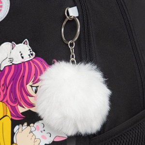 Рюкзак школьный GRIZZLY с карманом для ноутбука 13", жесткой спинкой, двумя отделениями, для девочки