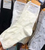 Носки Kikiyasocks хлопковые длинные с бантиками, молочный