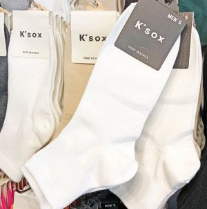 Носки K'sox хлопковые средней длинны однотонные, белый