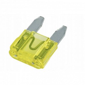 Предохранитель автомобильный, флажковый, мини (MINI S1035-1/FN), жёлтый, 20А, комплект 5 шт