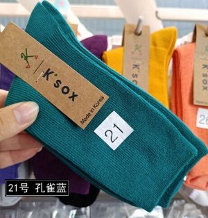 Носки K'SOX хлопковые высокие однотонные, малахитовый