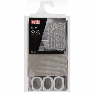 VETTA Шторка для ванной, ПЕВА, 60 г/м2, 180х180см, Листья, 040