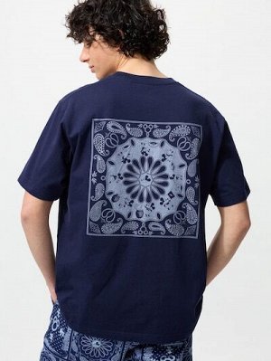 UNIQLO UT - хлопковая футболка Disney х BUAISOU с Микки Маусом, вдохновлённая японским индиго - 68 BLUE