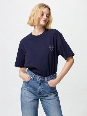UNIQLO UT - хлопковая футболка Disney х BUAISOU с Микки Маусом, вдохновлённая японским индиго - 68 BLUE