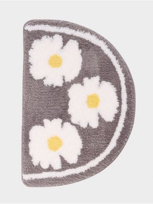 Коврик Доляна Daisies, 40x60 см, микрофибра, серый