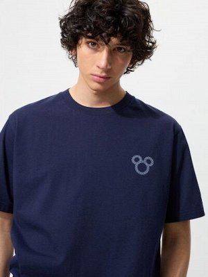 UNIQLO UT - хлопковая футболка Disney х BUAISOU с Микки Маусом, вдохновлённая японским индиго - 68 BLUE