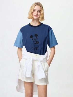 UNIQLO UT - хлопковая футболка Disney х BUAISOU с Микки Маусом, вдохновлённая японским индиго - 67 BLUE