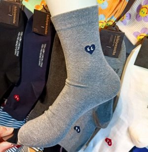 Носки Kikiyasocks хлопковые высокие с рисунком, белый