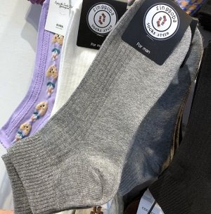 Носки Сoam socks хлопковые короткие однотонные, серый