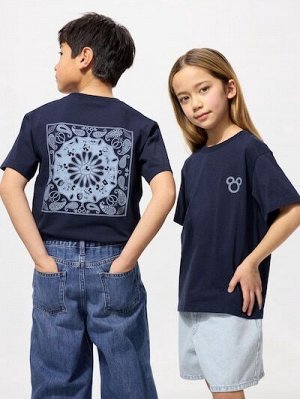 UNIQLO UT - хлопковая футболка Disney х BUAISOU с Микки Маусом - 68 BLUE
