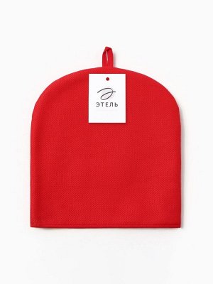 Грелка на чайник Этель Home collection red 28x28 см, 61% лён, 39% хлопок