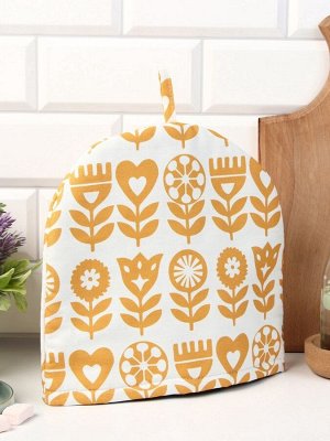 Грелка на чайник Этель Yellow garden 28x28 см, 100% хлопок, саржа 190 г/м²