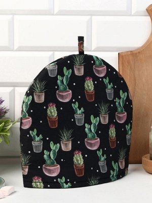 Грелка на чайник Этель Succulents 28x28 см, 100% хлопок, саржа 190 г/м²