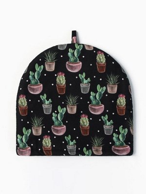 Грелка на чайник Этель Succulents 28x28 см, 100% хлопок, саржа 190 г/м²