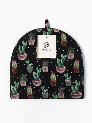 Грелка на чайник Этель Succulents 28x28 см, 100% хлопок, саржа 190 г/м²