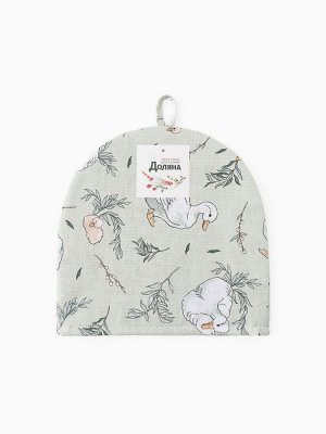 Грелка на чайник Доляна Divine day 28x28 см, рогожка 164 г/м², 100% хлопок