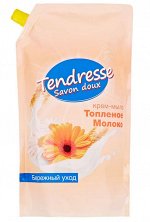 Крем-Мыло Tendresse Топленое молоко, 1 литр, Мягкое очищение, Бережный уход, Сладкий сливочный аромат. пр. Россия Корсарус