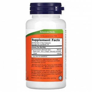 Экстракт семян мукуны NOW Dopa Mucuna - 90 капс.