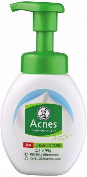Лечебная пенка для умывания против акне Rohto Mentholatum Acnes Medicinal Fluffy Facial Cleanser