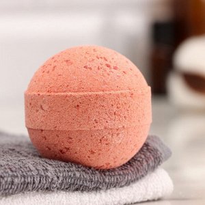 Бомбочка для ванны с шиммером "Добропаровъ" вишня, 110 гр, красный