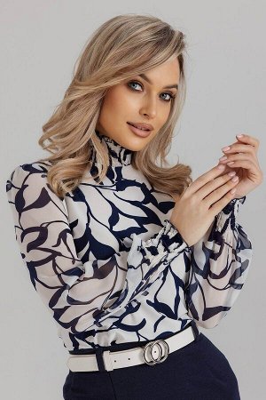 Блузка женская  7046/19/Белый, синий