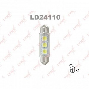 Лампа светодиодная LYNXauto Festoon (SV8.5, T11x41), 24В, 10Вт, 7300К, 1 шт, арт. LD24110
