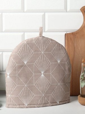 Грелка на чайник Доляна Geometry 28x28 см, 100% хлопок,164 г/м²
