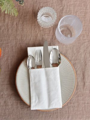 Набор конвертов для приборов Home collection-2 шт., 22x10 см, белый, 100% лён